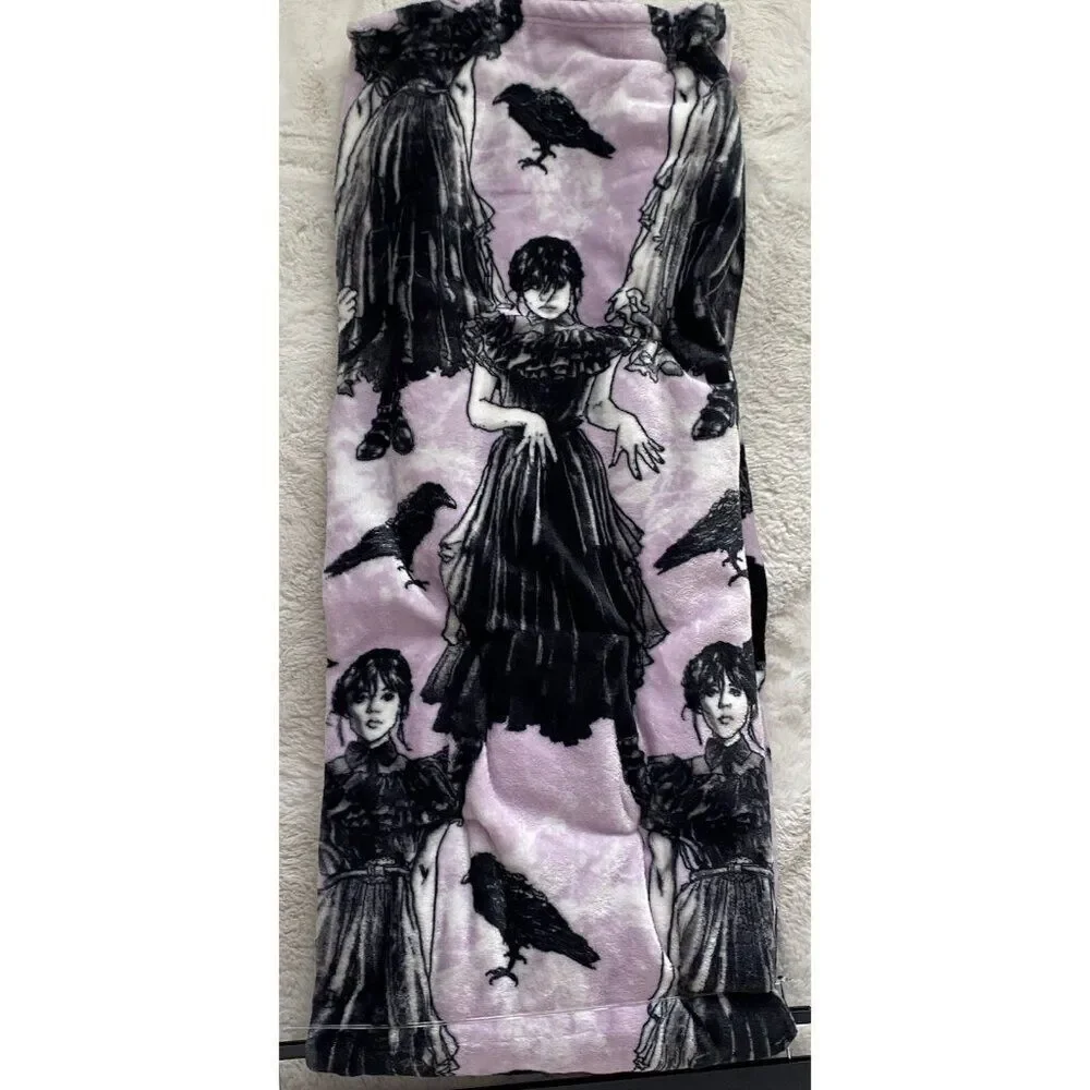 Wednesday Addams Dancing Netflix Show Soft Plush Throw 50” X 70” Purple Crow NEW